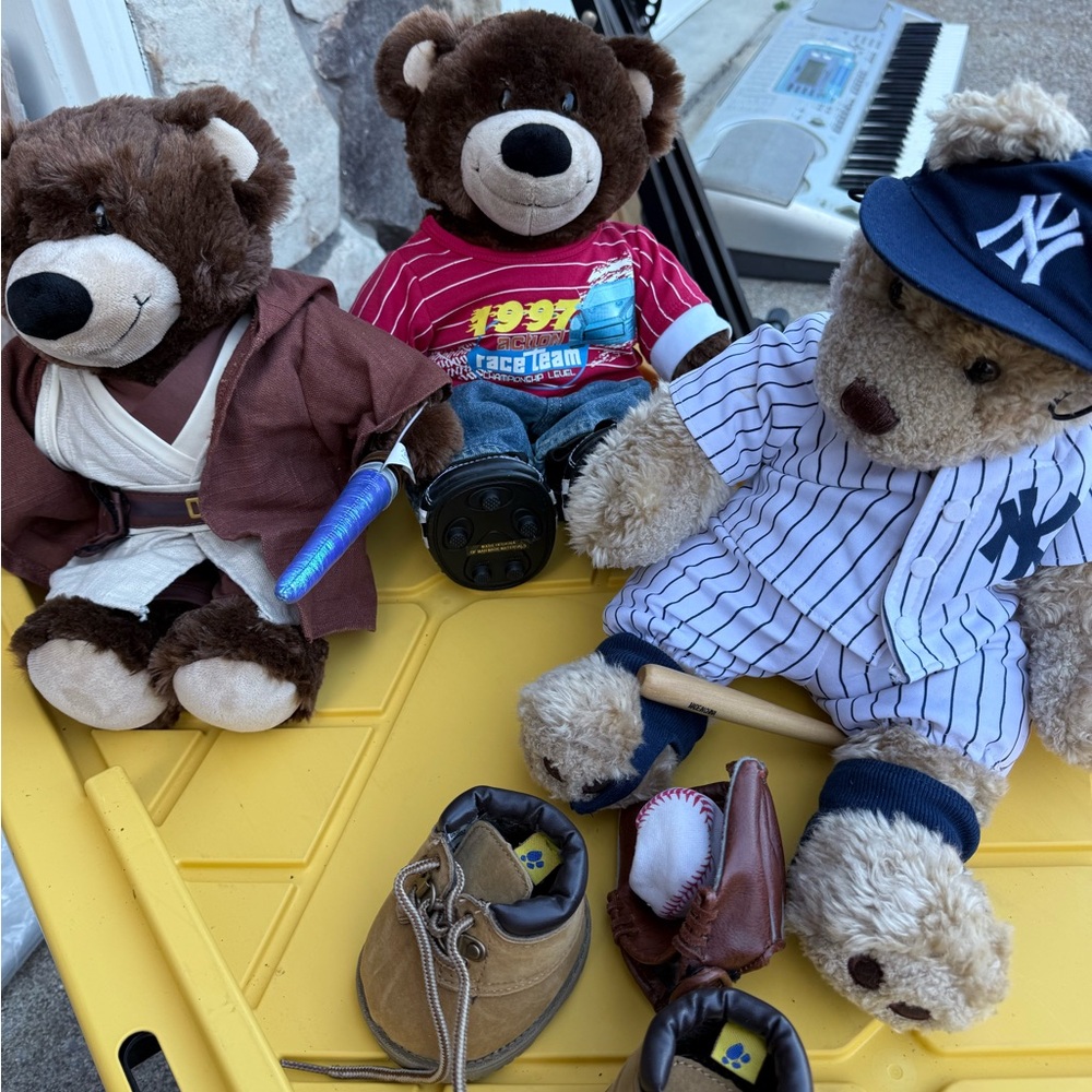 Plush Bear Toy Set with Outfits